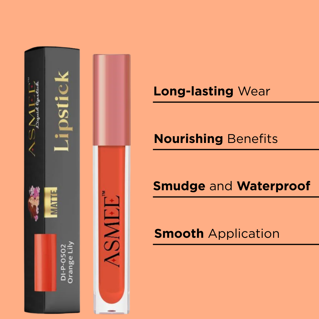 Liquid Matte Lipstick – Orange Lily | Long-Lasting, Smudge-Proof & Nourishing Matte Formula (4ml)