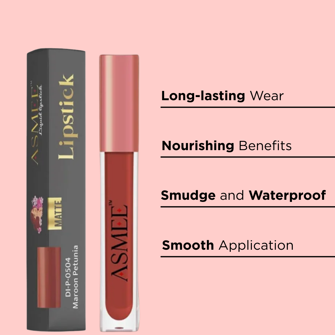 Liquid Matte Lipstick β Maroon Petunia | Long-Lasting, Smudge-Proof & Nourishing Matte Formula (4ml)