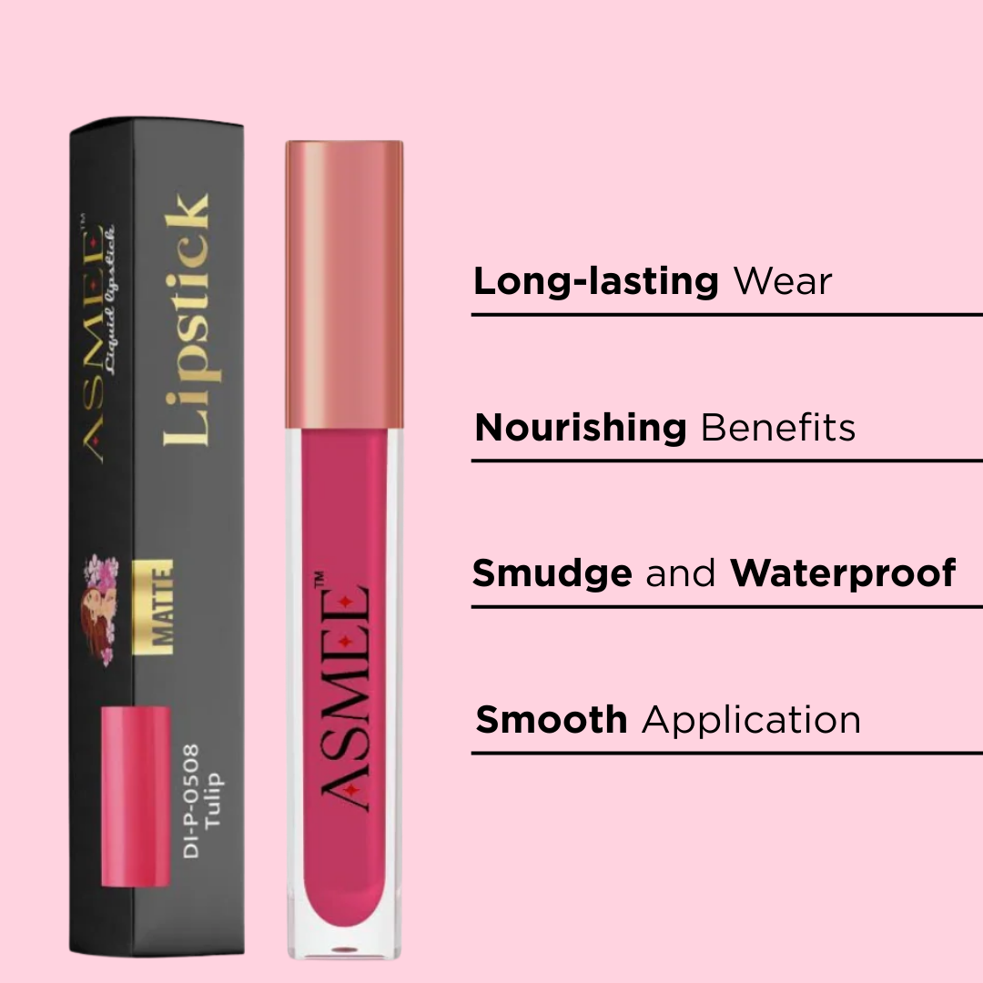 Liquid Matte Lipstick – Tulip | Long-Lasting, Smudge-Proof & Nourishing Matte Formula (4ml)