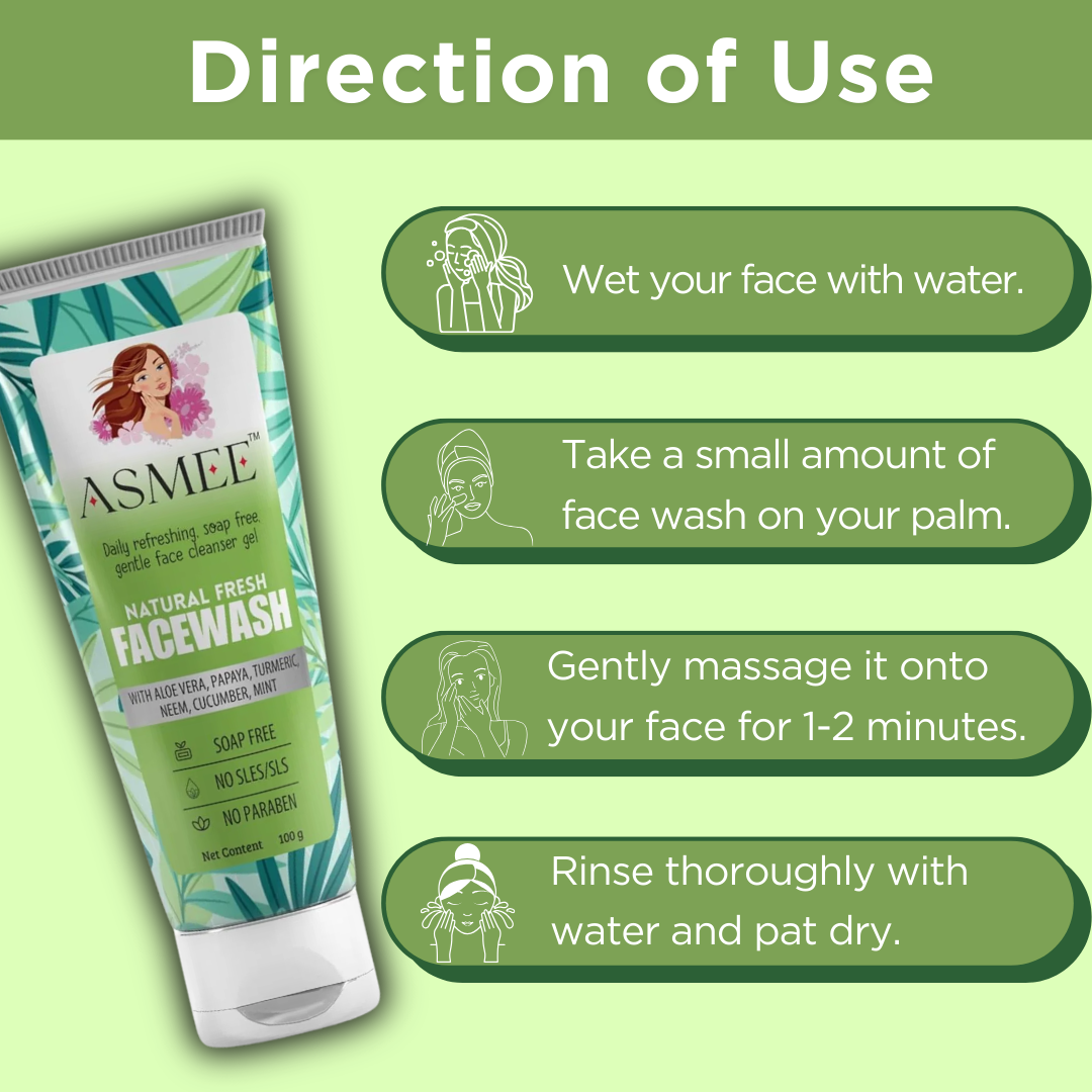Natural Fresh Facewash β Gentle, Soap-Free Cleanser with Aloe Vera, Turmeric & Herbal Extracts (100g)