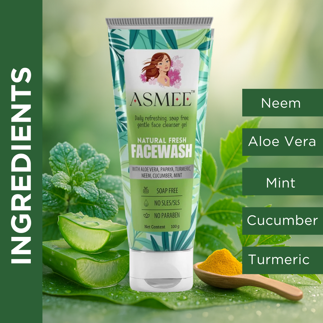 Natural Fresh Facewash β Gentle, Soap-Free Cleanser with Aloe Vera, Turmeric & Herbal Extracts (100g)