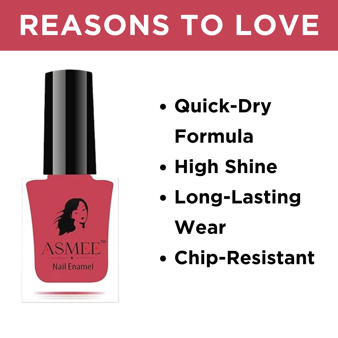 Classic Nail Polish – Coral Rose | Long-Lasting Formula (10ml)