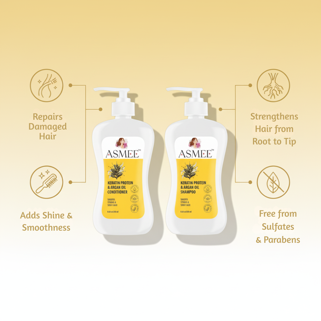 Asmee Amazing Hair Keratin Daily Care Shampoo (250 ML) + Conditioner (250ML) Combo pack