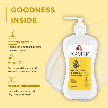 Asmee Keratin Protein & Argan Oil Conditioner – Nourishing, Frizz-Control & Paraben-Free (250ml)
