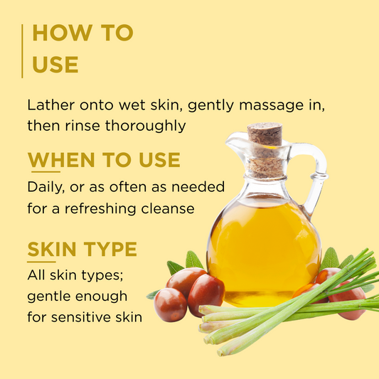 Lemongrass & Jojoba Oil Bodywash – Invigorating, Hydrating & Gentle Daily Cleanser (250ml)