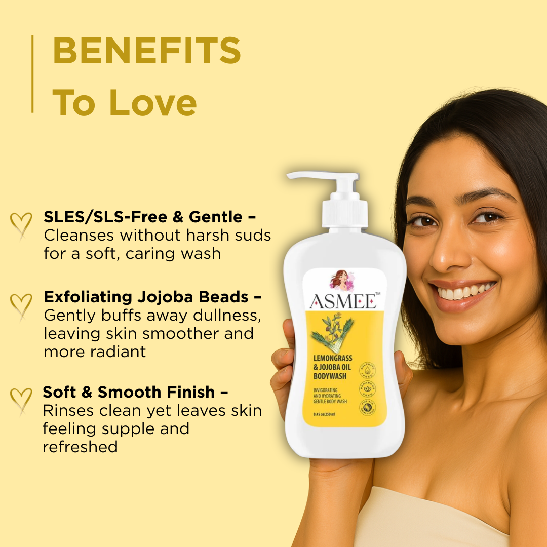 Lemongrass & Jojoba Oil Bodywash – Invigorating, Hydrating & Gentle Daily Cleanser (250ml)