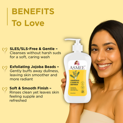 Lemongrass & Jojoba Oil Bodywash – Invigorating, Hydrating & Gentle Daily Cleanser (250ml)