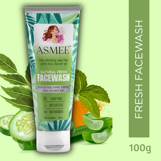Natural Fresh Facewash – Gentle, Soap-Free Cleanser with Aloe Vera, Turmeric & Herbal Extracts (100g)