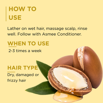 Asmee Keratin Protein & Argan Oil Shampoo – Smooth, Strong, Shiny & Paraben-Free Hair Formula (250ml)