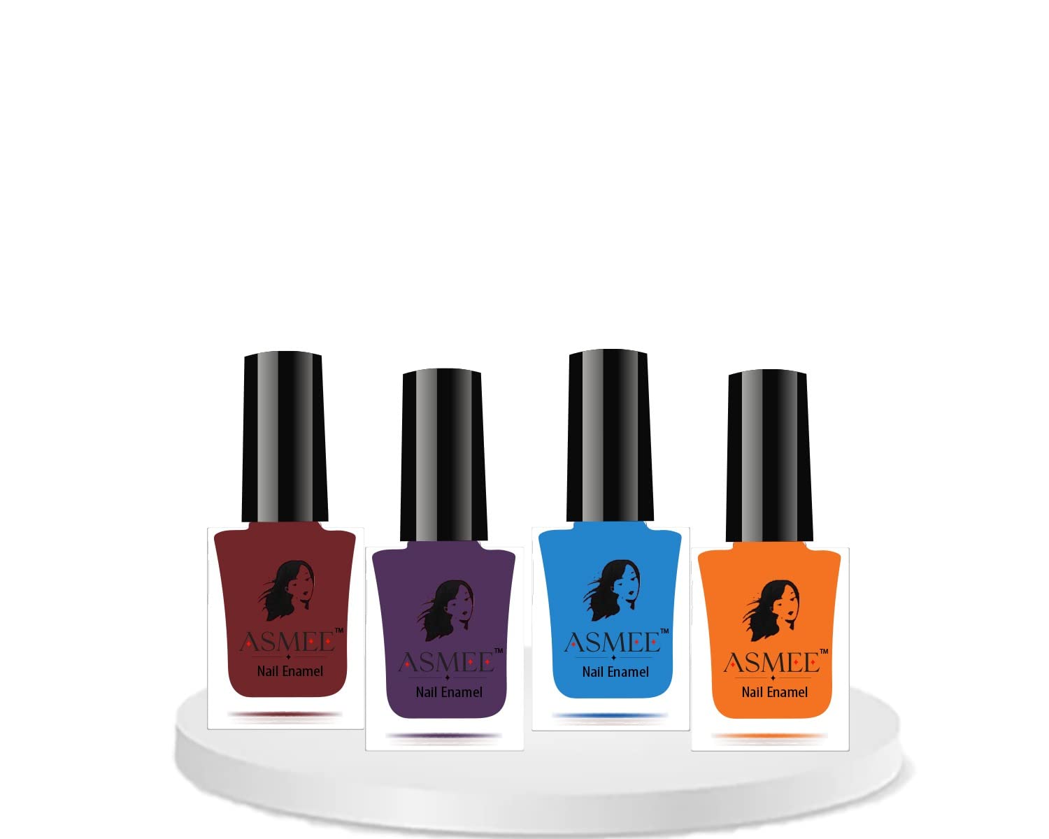 Premium Gel Nail Polish (Rich ruby, Amethyst, Aqua marine, Mustard yellow) Combo of 4