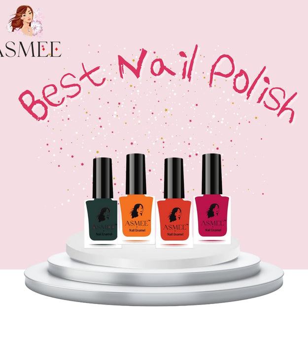 Forest green, Mustard yellow, Carnation pink,Orange crush Gel Nailpolish pack of 4