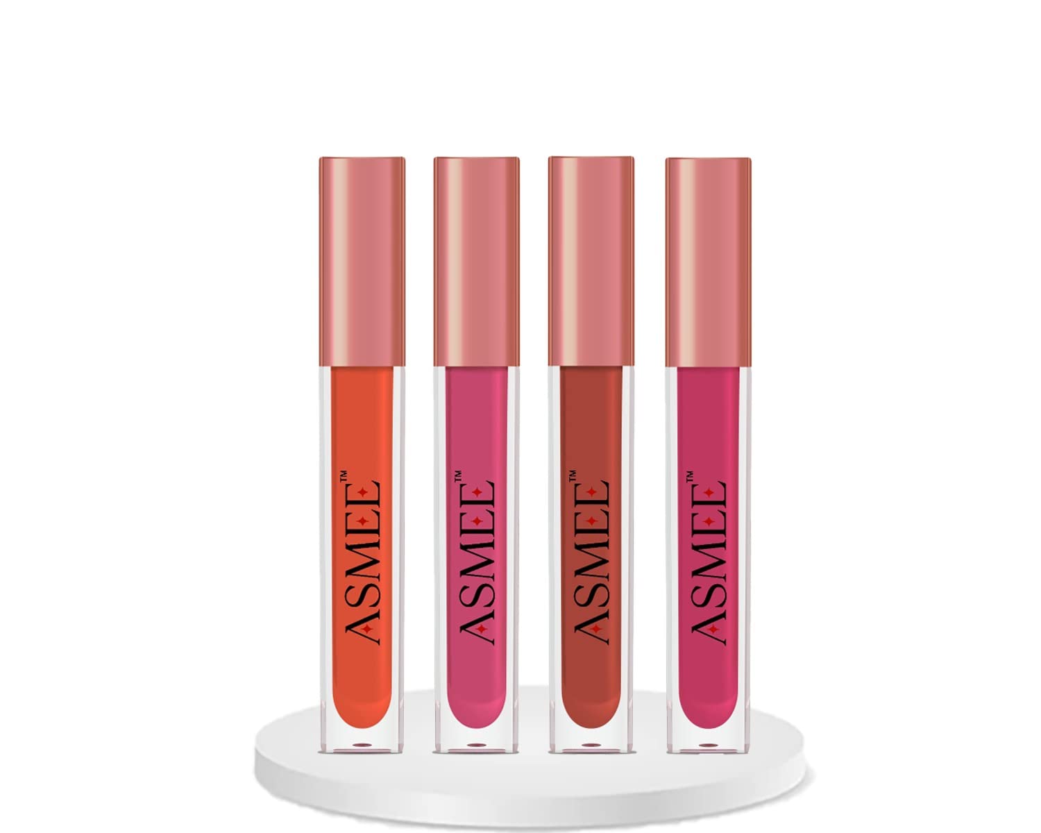 Liquid Matte Lipstick Combo Pack - of 4 (Orange Lily Tulip Raspberry Pink Berry Fantasy)