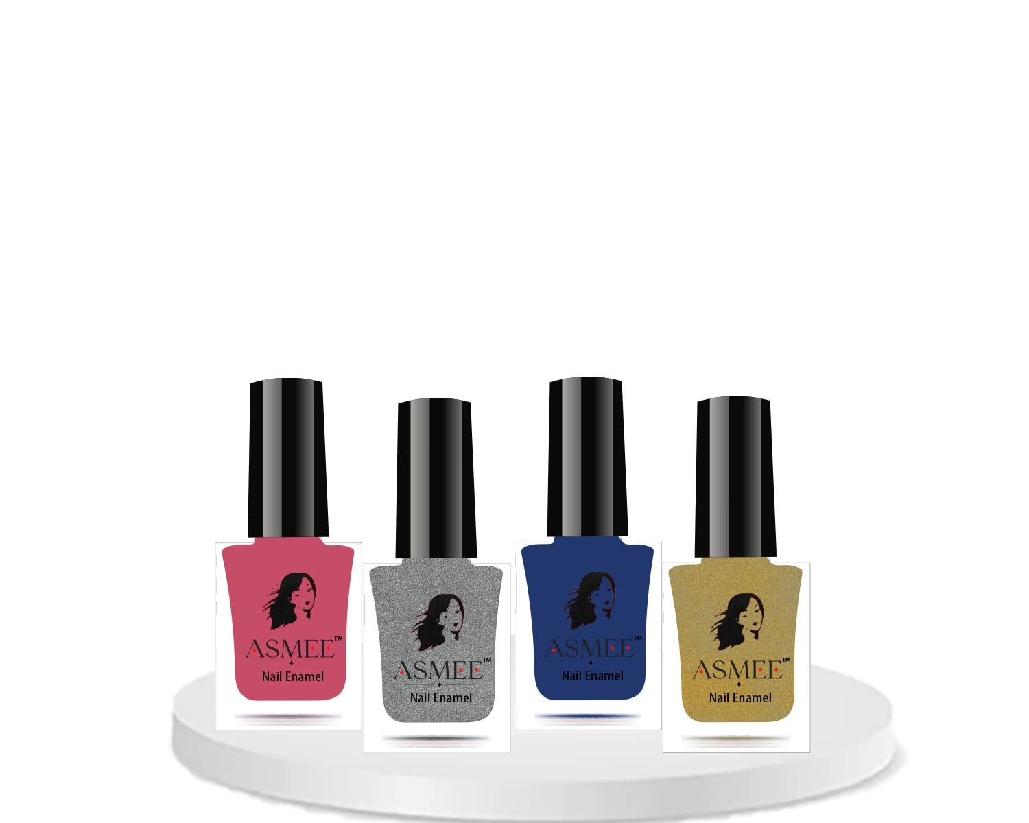 Nail Polish Sakura, Roman silver, Dazzling blue, Golden treasure Classic Nailpolish pack of 4