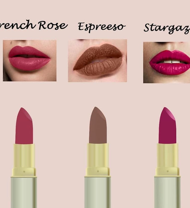 Stargazer, Mulberry,Espreeso,French rose lipstick pack of 4