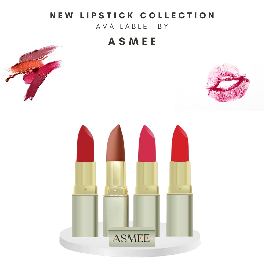 Primrose Lipstick Pack of 4 – Tangerine, Caramel, Red Shades