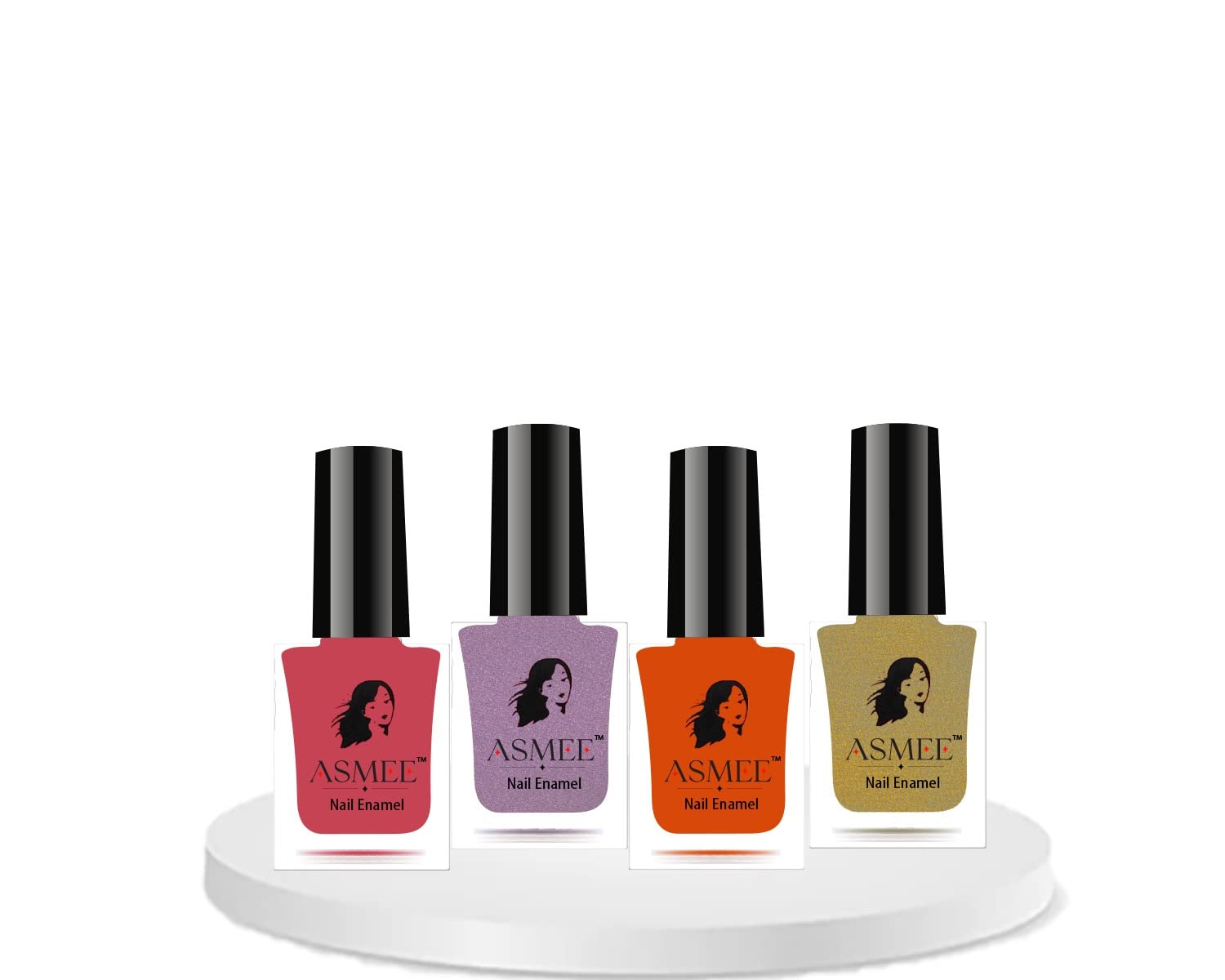 Coral rose,Wisteria,Magic orange,Golden treasure Classic Nailpolish pack of 4