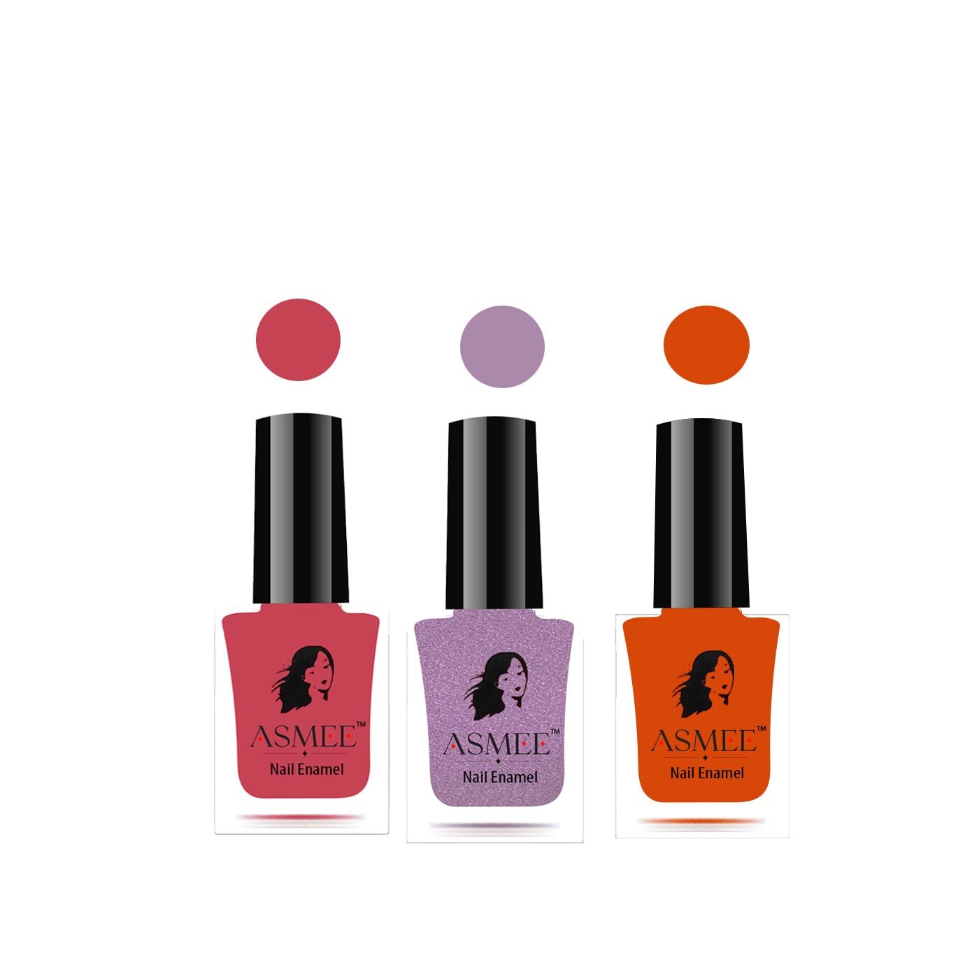 Classic Nail Polish Combo pack of 3 (Coral Rose, Wisteria, Magic Orange)