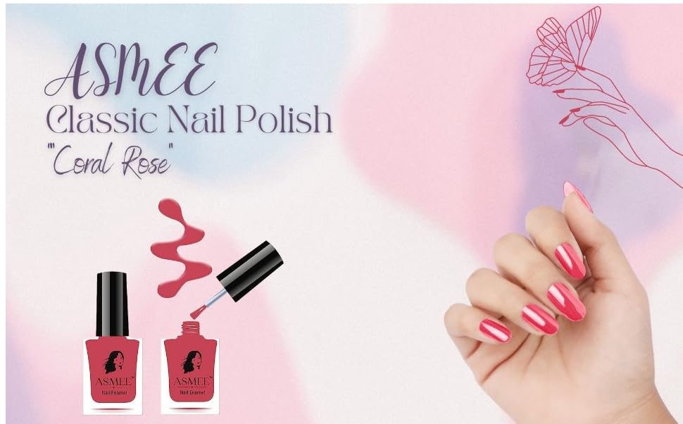 Coral rose,Wisteria,Magic orange,Golden treasure Classic Nailpolish pack of 4