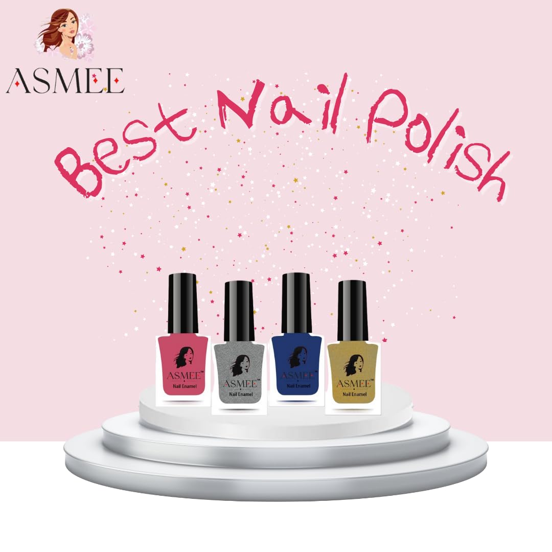 Nail Polish Sakura, Roman silver, Dazzling blue, Golden treasure Classic Nailpolish pack of 4