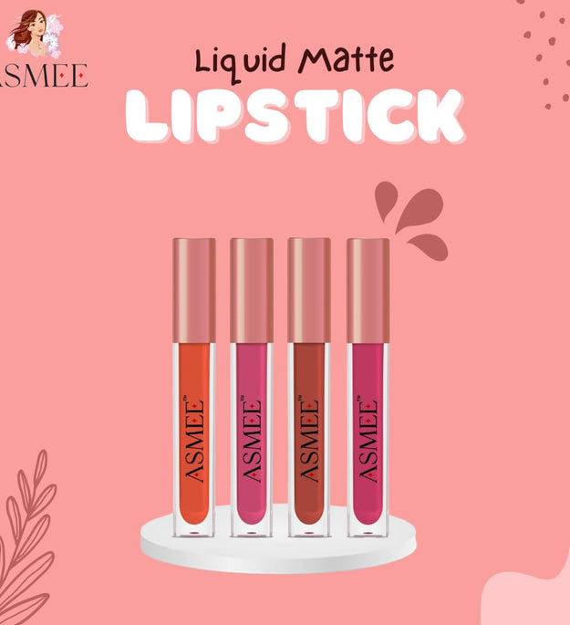 Liquid Matte Lipstick Combo Pack - of 4 (Orange Lily Tulip Raspberry Pink Berry Fantasy)