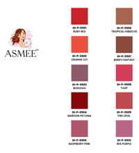 Trendy Matte Lipstick Shades – Orange Lily, Maroon Petunia, Iris Purple, Fire Opal, Raspberry Pink