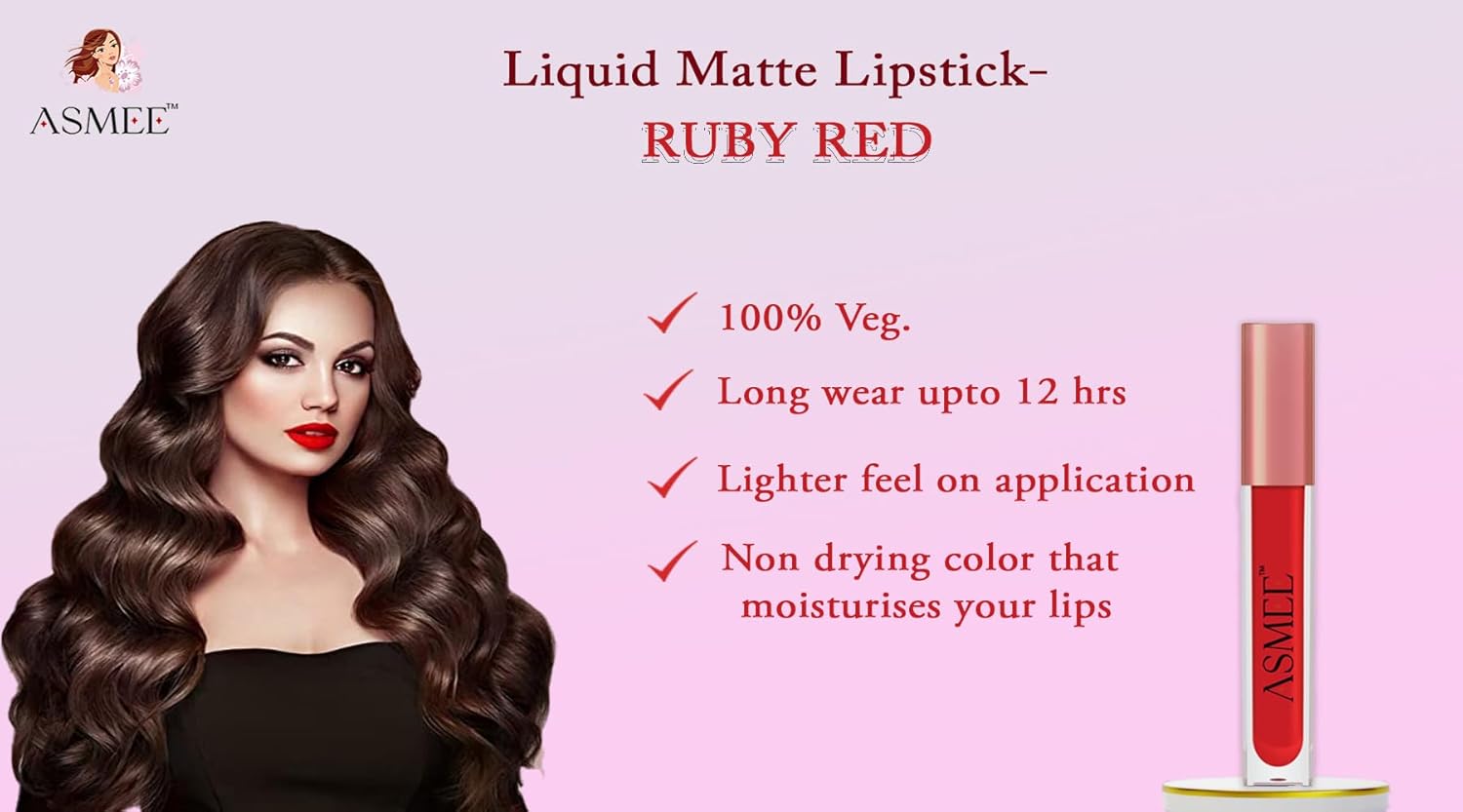 Ruby red liquid matte lipstick and Daisy pink Glossy lipstick