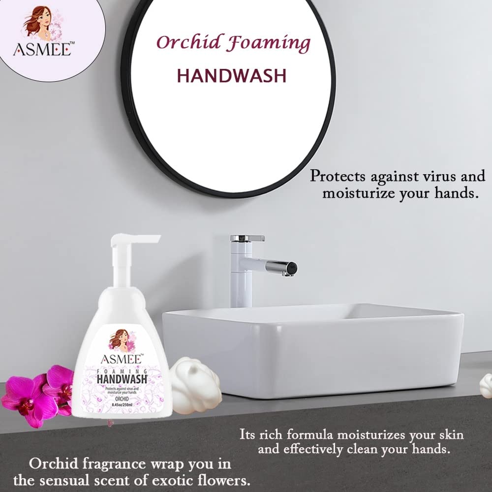 Combo-Orchid Foaming Handwash, Natural Fresh Facewash, Sanitizer Gel