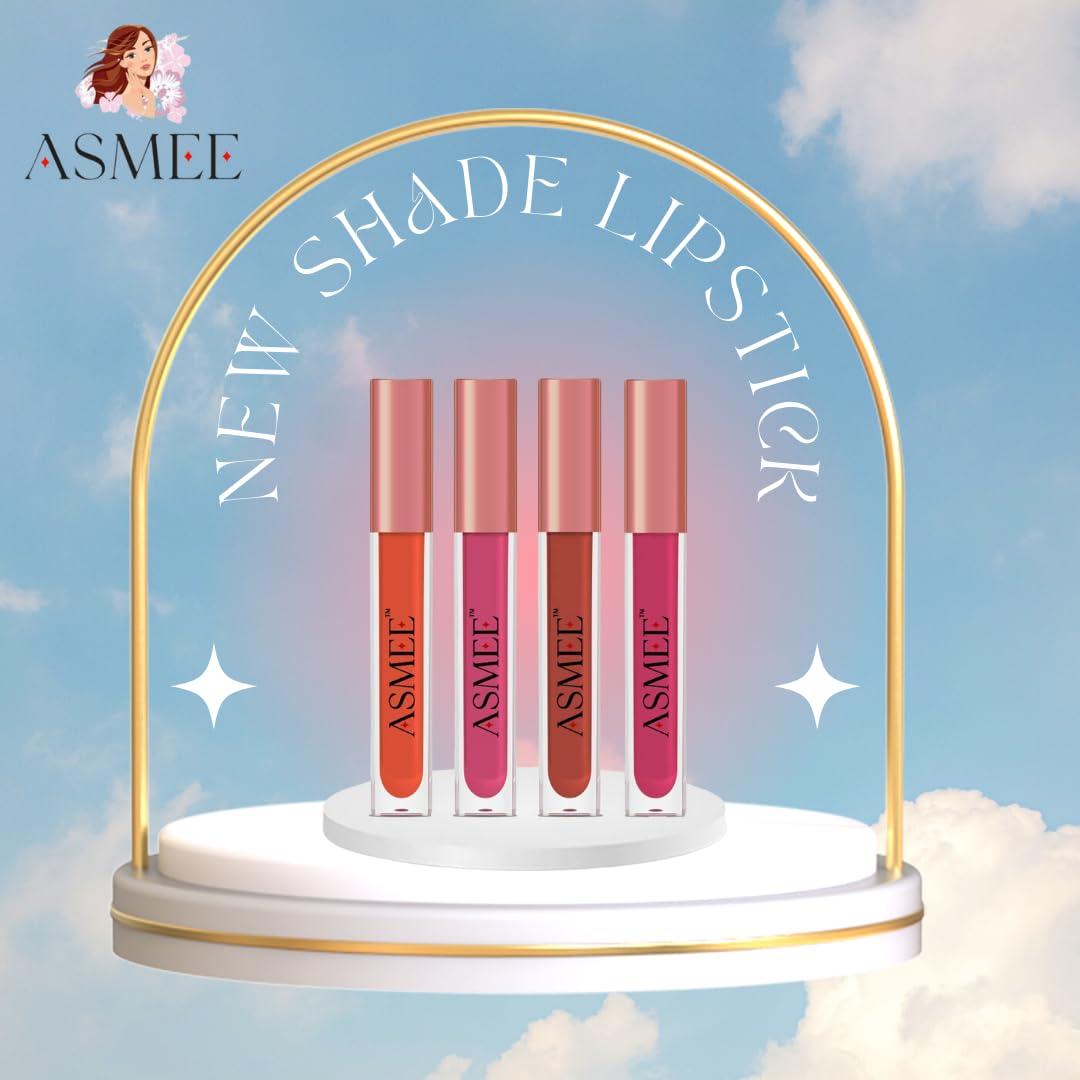 Liquid Matte Lipstick Combo Pack - of 4 (Orange Lily Tulip Raspberry Pink Berry Fantasy)