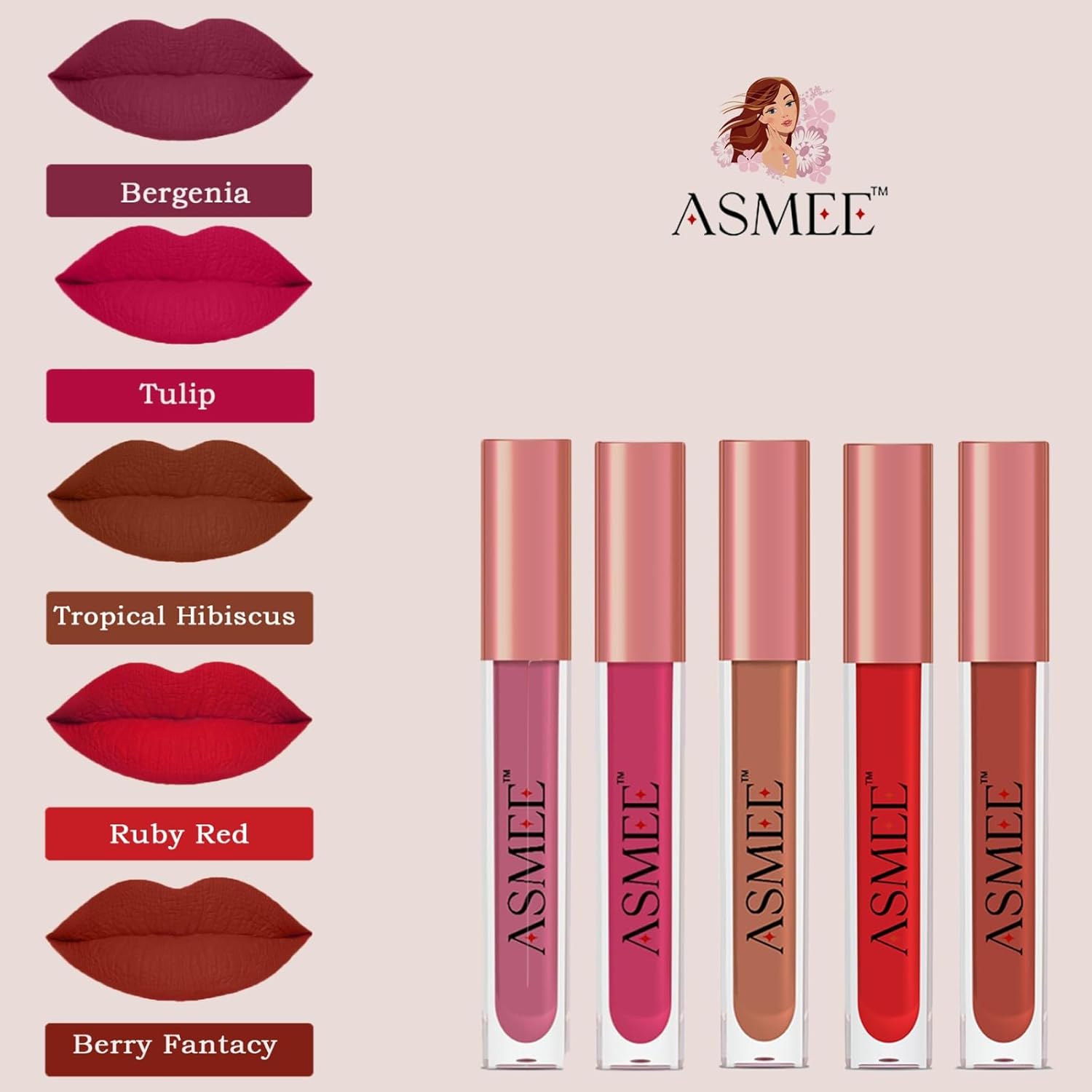 Liquid Lipstick (Combo Pack of 5)