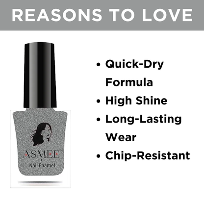 Classic Nail Polish – Roman Silver |  Long-Lasting Metallic Finish (10ml)