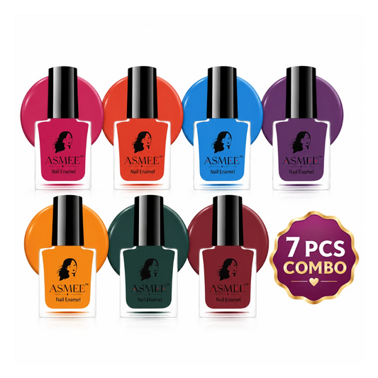 Asmee 7 Days 7 Shades Combo | Premium Gel Finish Nail Polish Set (Pack of 7)