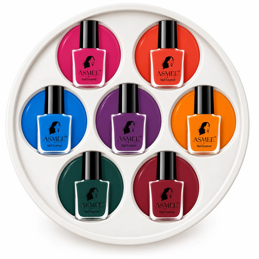 Asmee 7 Days 7 Shades Combo | Premium Gel Finish Nail Polish Set (Pack of 7)