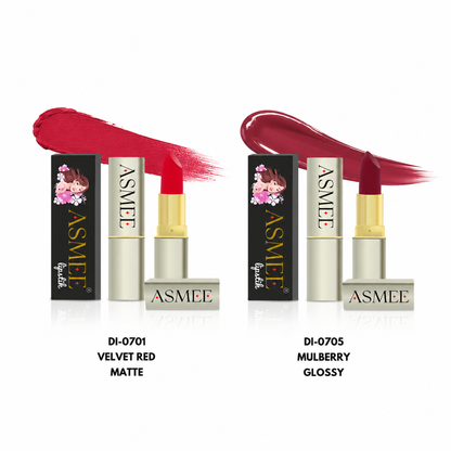 Velvet Red Matte & Mulberry Glossy Lipstick Combo | Long Lasting Duo