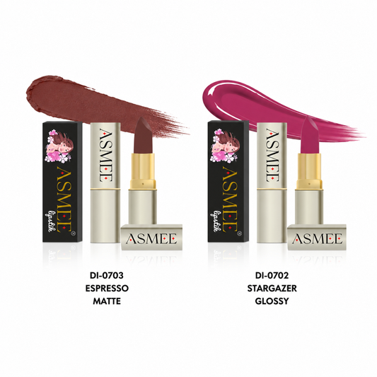 Espresso Matte & Stargazer Glossy Lipstick Combo | Long Lasting Duo