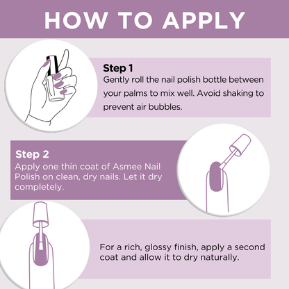Asmee Classic Nail Polish – Wisteria | Long-Lasting Formula (10ml)