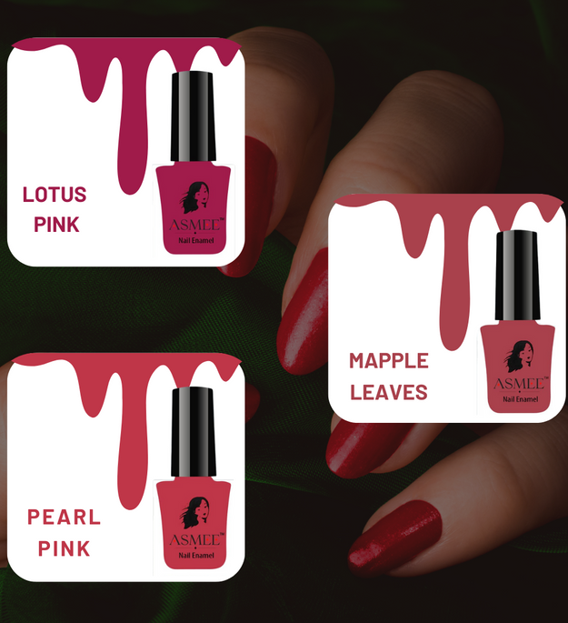 Premium Nail Polish Combo Pack of 3 – Glossy Finish