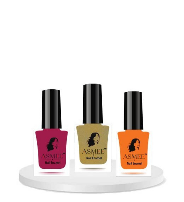 Golden treasure Classic nailpolish Lotus pink Premium nailpolish, Mustard yellow Gel nailpolish For Women pack of 3