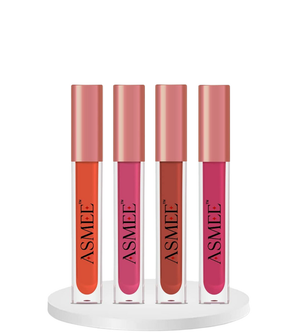 Liquid Matte Lipstick Combo Pack - of 4 (Orange Lily Tulip Raspberry Pink Berry Fantasy)
