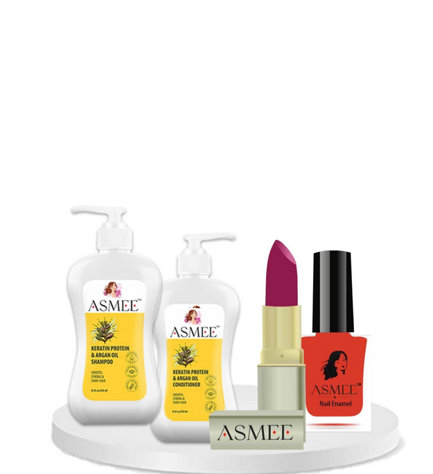 Shampoo, Conditioner, Stargazer lipstick, Orange crush Gel Nail Polish pack of 4