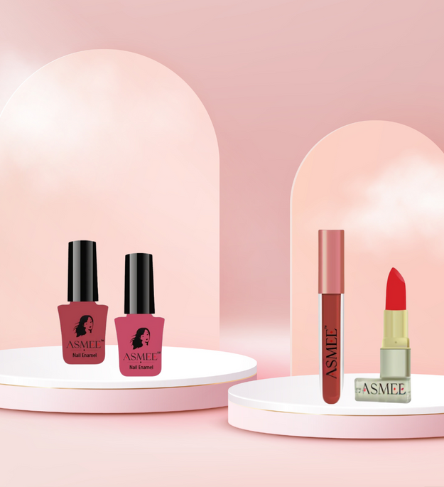 Nail Polish Sakura And Maple Leave Matte Lipstick Tangerine Liquid Matte Lipstick Maroon Petunia Combo Pack of 4 Nail Polish And lipstick
