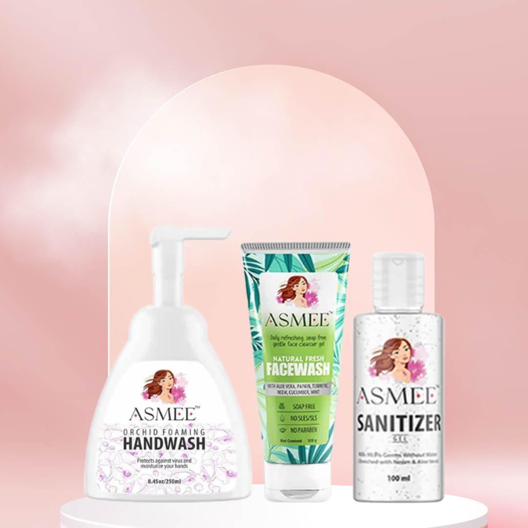Combo-Orchid Foaming Handwash, Natural Fresh Facewash, Sanitizer Gel
