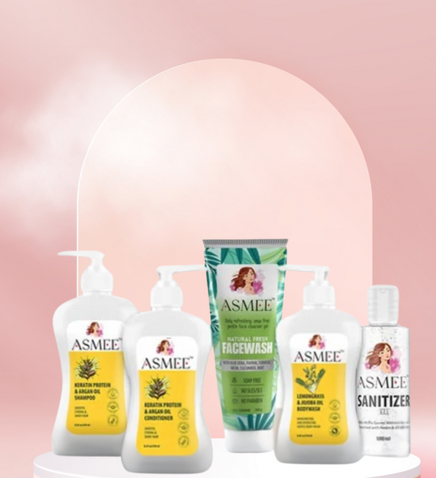 Combo Set of Shampoo, Conditioner, Bodywash, Facewash, Sanitizer pack of 5