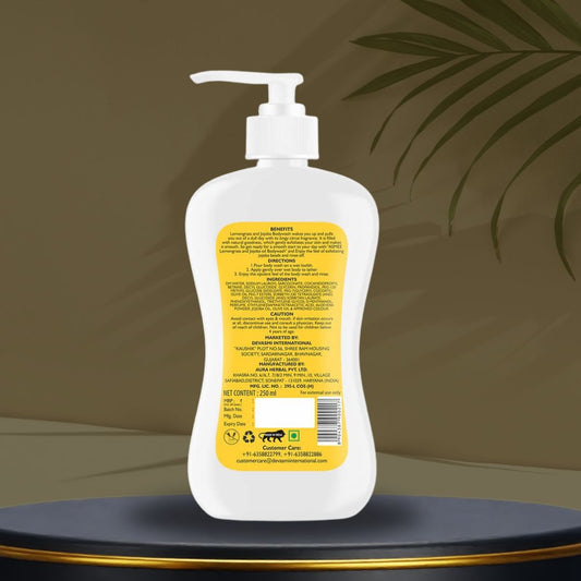 Lemongrass & Jojoba Oil Bodywash bottle- Back View
